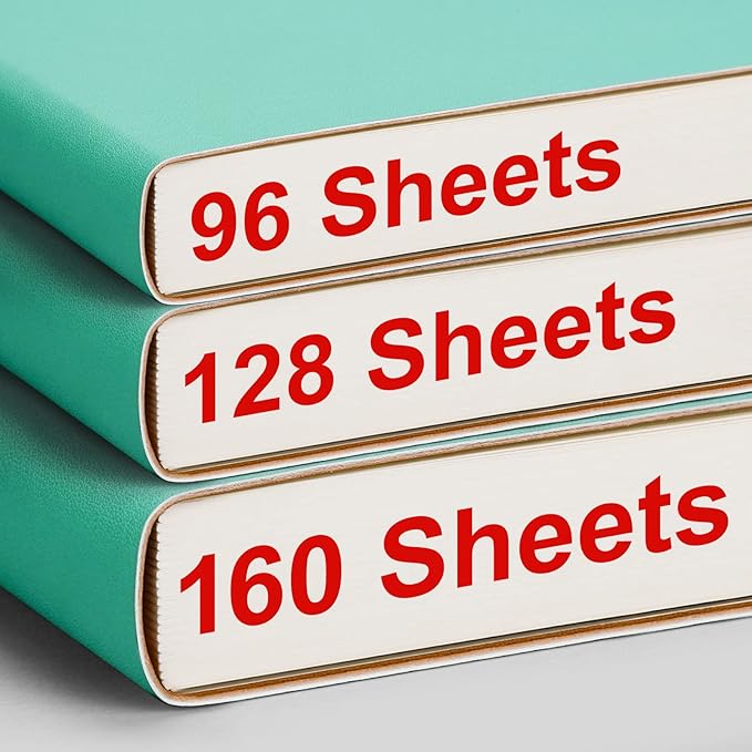 AHGXG Thick Notebooks - B5 Large Lined Journal for Women, 320 Numbered Pages Notebooks College Ruled, 100gsm Thick Paper, Leather Softcover, 7.6'' X 10''- Mint