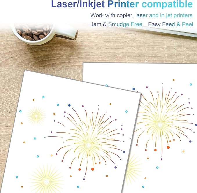 Shipping Address Label Stickers Paper for Laser and Inkjet Printer (4000 Sheets, 8.5" x 11" (Full Sheet))