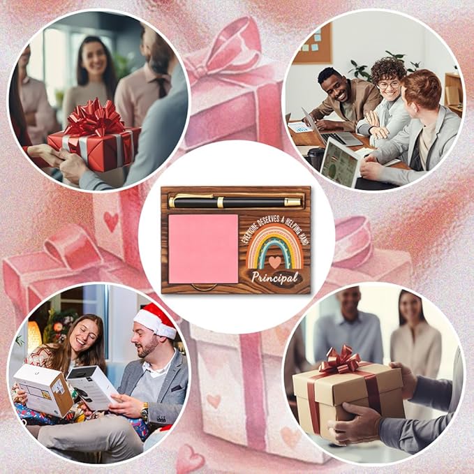 Principal Sticky Note Holder, Principal Appreciation Gifts, Thank You Gifts for Principal, Principal Christmas Gifts, Principal Office Decor Self-Stick Note Pad Holders YB371