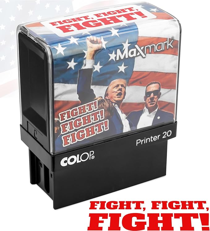Fight, Fight, Fight! Stamp - Self Inking Stamp for Trump 2024 Merchandise, Office Supplies, Election Party Decorations - Supports American Families!