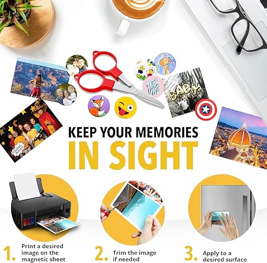 X-bet MAGNET Inkjet-Optimized Printable Magnetic Sheets - 8.5x11 Magnet Paper for DIY Stickers, Decorations, Labels - Easy to Print, Cut & Create Your Own Magnets (Matte, 10pcs)