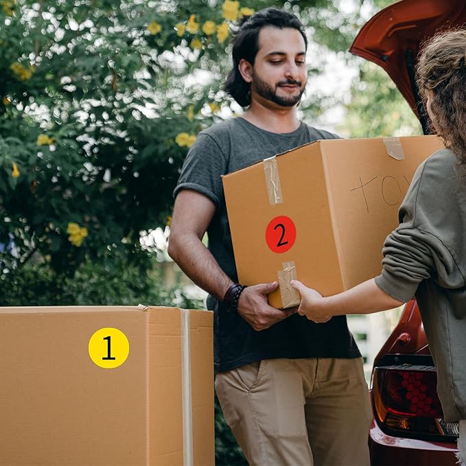 2" Color Circle Direct Thermal Labels, Self-Adhesive Round Direct Thermal Stickers, Multi-Purpose Roll Sticker Labels for DIY Logo Brand Design, QR Code, Name Tag(6 Rolls, 4500 Labels)