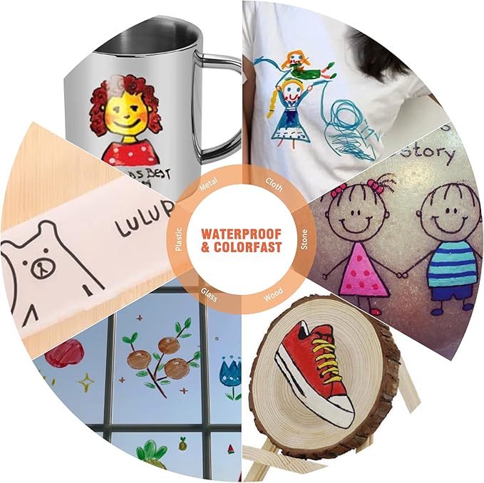 TOWON Permanent Markers 72 Assorted Colors - Waterproof Colored Pens Set 45 Fine Tip, 8 Ultra Fine, 8 Chisel Tip, 6 Neon, 5 Metallic Markers Home Office School Supplies for Kids, Adults Coloring