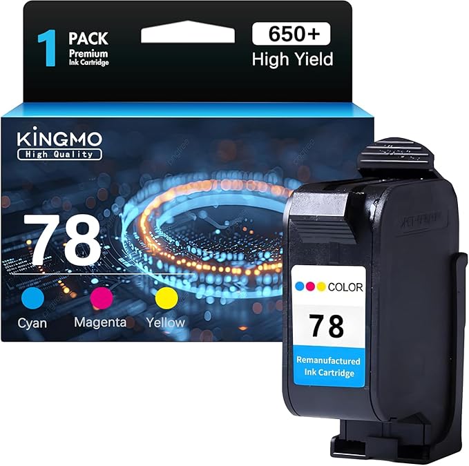 78 Remanufactured Ink Cartridge Replacement for hp 78 Ink Cartridge Tri-Color C6578D for HP Deskjet 940c 920c 970c Color Copier 180 Fax 122 Photosmart1000 PSC 750 954 Printer (1Pack,Tri-Color)