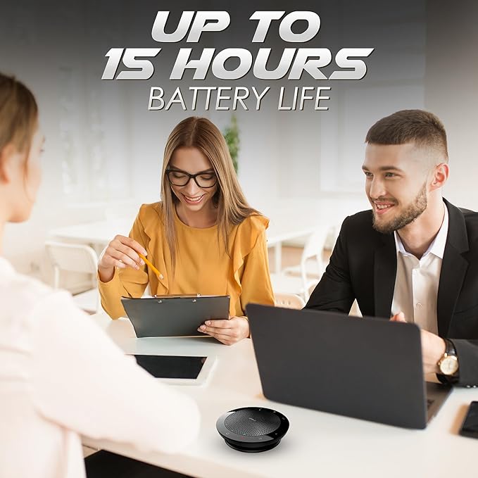 Jabra Speak 510 UC - Portable USB & Bluetooth Conference Speakerphone | Crystal Clear Sound for Meetings Anywhere | Zoom & Google Meet Certified | Optimized for Unified Communications