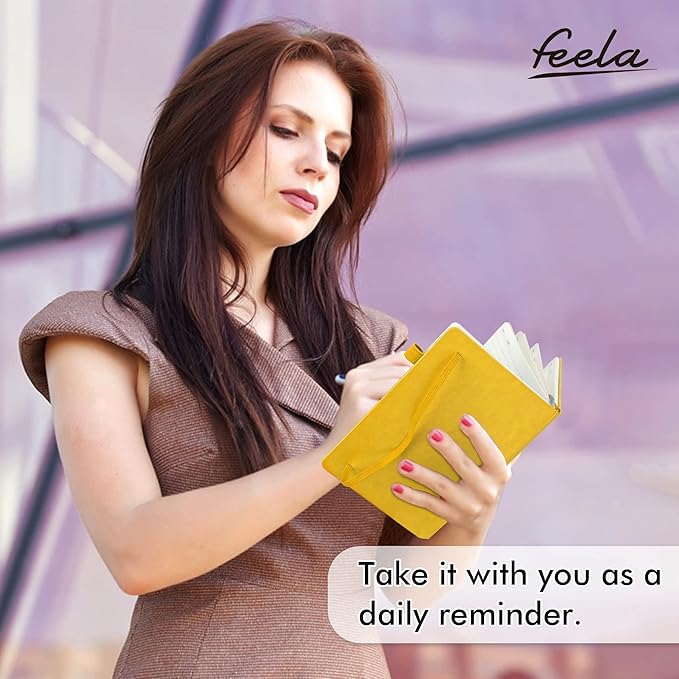 feela Notebooks Journals Bulk, Hardcover Notebook Classic Ruled Journal Set with Pen Holder for School Business Work Travel Writing, with 12 Black Pens, 120 GSM, 5.1”x8.3”, 12 Pack, A5, Solid Colors