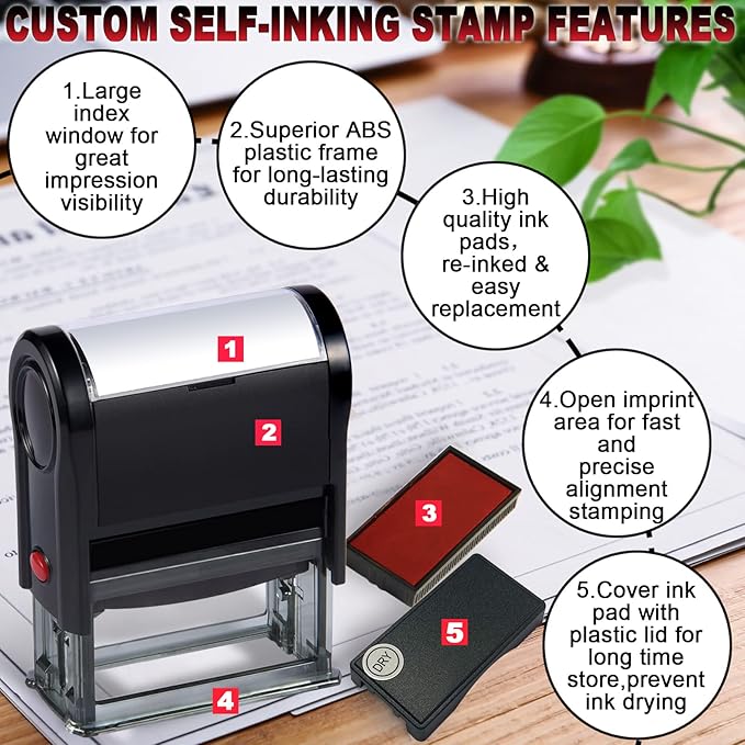 Return to Sender Stamps Office Stamps Self Inking for Business Supplies Custom Personalized Business Deceased Return to Sender Stamps for Office Supplies Red(Deceased Return to Sender)