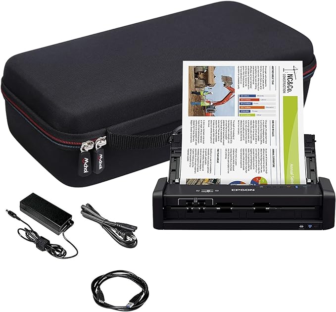 Mchoi Hard Portable Case Compatible with Epson Workforce ES-300W/ES-200/ES-300WR Wireless Color Portable Document Scanner