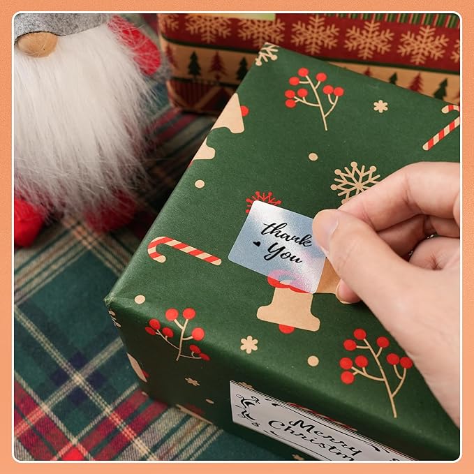 Phomemo Transparent Thermal Labels for M110/M120/M220/M150/M250 Label Maker, Self-Adhesive Thermal Label 1.57"x1.18"(40x30mm), 230 Labels/Roll, for Barcode, Address, Bussiness and Home Use, Sliver