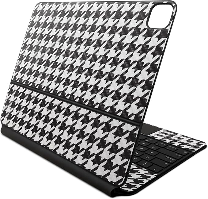 Carbon Fiber Skin Compatible with Apple Magic Keyboard for iPad Air 13-inch (M2) 2024 - Houndstooth - Premium 3M Vinyl Protective Wrap Decal Cover - Easy to Apply | Crafted in The USA by MightySkins