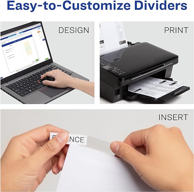 Avery Extra-Wide Big Tab Insertable Dividers for 3 Ring Binders, 5 Tab Set, White Paper, Clear Tabs, Works with Sheet Protectors, 1 Set (11221) (Pack of 5)