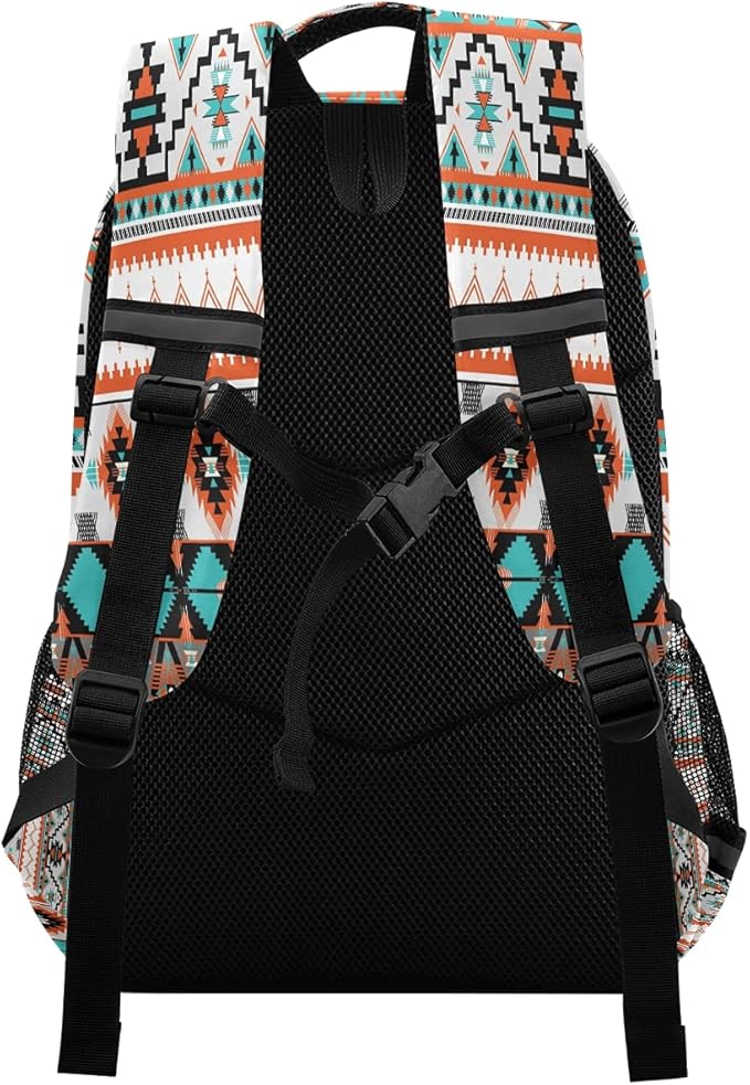 AUUXVA Ethnic Geometric Chevron Aztec Backpack School Bookbag Laptop Purse Casual Daypack for Teen Girls Women Boys Men College Travel 16.7x11.6x6.9 inch