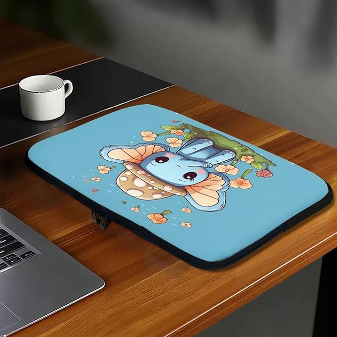 Cute Elephant Laptop Protective Sleeve for Women Girls 17 inch Computer Sleeve Bag Flower Zippered Pouches Lap Top Case Suitable for Daily Use Travel School Office Organizers Bag