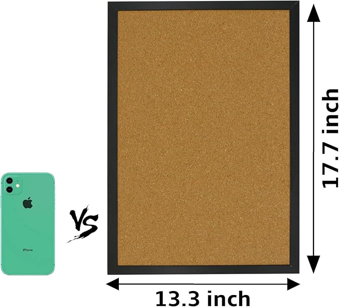 OWLKELA Cork Bulletin Board 17.7"X 13.3", Notice Pin, Ideal for Office & Home Decor, School Message or Vision