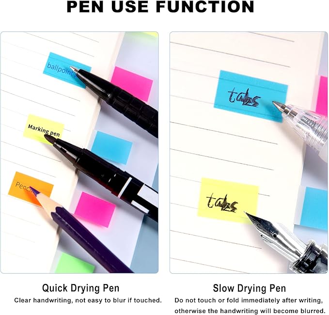 Sticky Tabs 900 Pcs Page Markers, Tabs for Notebooks Sticky Note Tabs Colored Writable and Repositionable Books Flags Tabs, Index Tabs, Annotation Tabs, Easy to Stick, Removes Cleanly