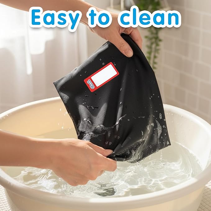 Chell Black Fabric Book Covers 6"x9", Book Sox Up to 8.5”X9.5”, Stretchable and Reusable Book Protector, for Paperback and Hardcover, Pack of 2