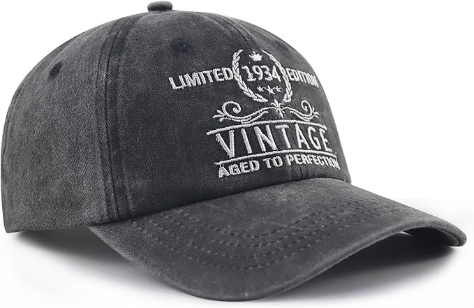 Goyklrb Limited Edition 1935 Baseball Hats for Men Women, Adjustable Cotton Embroidered 90th Birthday Baseball Cap