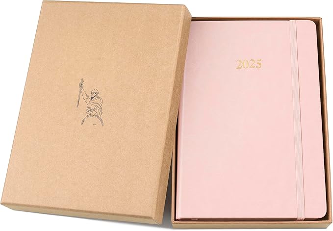 Wykeham's Executive 2025 Daily Journal Planner – Customization Available (Rose, 8.5"×5.5")