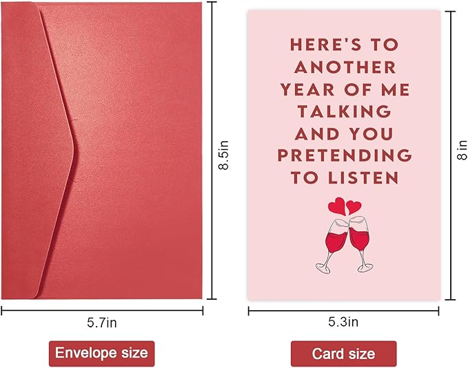 SuperShunhu Funny Valentines Day Card for Husband Wife, Cute Anniversary Card for Boyfriend Girlfriend, Birthday Love Card for Partner, Me Talking You Pretending to Listen