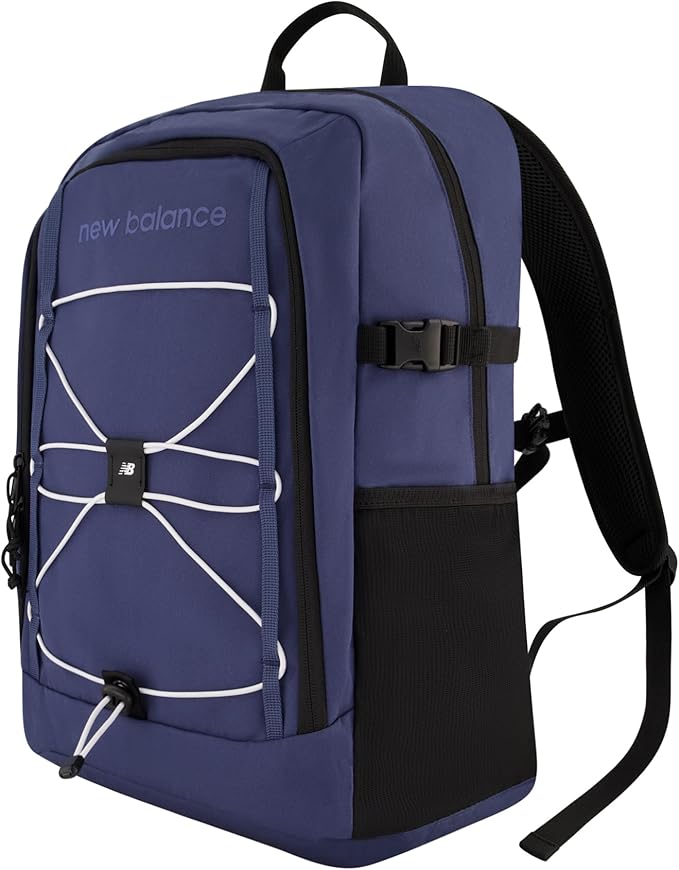 New Balance Laptop Backpack, Terraine Bungee Computer Travel Bag for Men and Women, Blue, 18 Inch