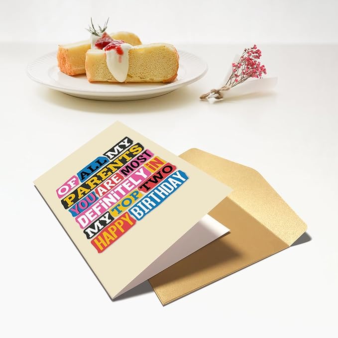 Chenive Funny Birthday Card for Dad Mom, Dad Birthday Card, Mom Birthday Card, Happy Birthday Card for Parents from Kids Son Daughter