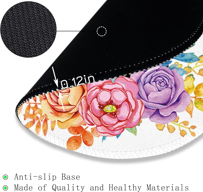 Gctriki Round Mouse Pad, Cute Butterfly Flower Mousepad for Laptop Gaming Women, with Stitched Edge Non-Slip Rubber Base, Feminist Inspirational Quote Mouse Pad, Home Office Decor Desk Accessories