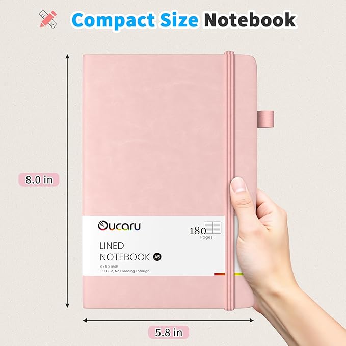 Lined Journal Notebook, 16 Pack, 180 Pages, A5 Journals for Writing, 100 GSM Thick Paper, Small Notebooks Daily Journal for Women Men Work, Business, School, Travel Supplies