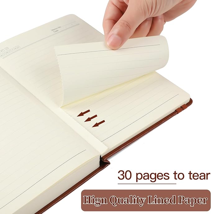 Journal Notebook Journal for Men/Women Journals for Writing A5 180Sheets 360Pages College Ruled Notebook 100gsm Lined Paper Leather Hardcover Journal 5.9'' X 8.4'' (Brown)