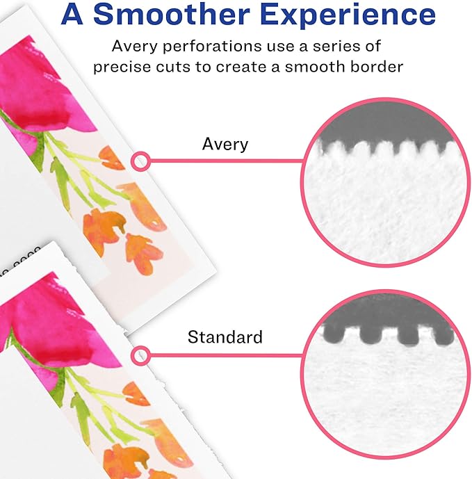 Avery Postcards with Flourish Edges and Sure Feed Technology, 3.5" x 5", Matte White, 100 Cards Total, Laser/Inkjet Printable Cards (5627)