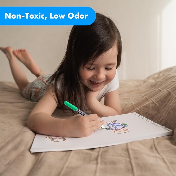 maxtek Dry Erase Markers Ultra Fine Tip, 0.7mm, Low Oror, Extra Fine Point Dry Erase Markers for Planning Whiteboard, Calendar Boards, 6 Count