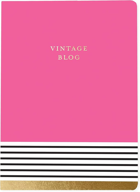 Graphique Soft Cover Journal,"Vintage Blog" Design - 200 Ruled Pages, Embellished with Gold Foil, 6" x 8.25" x .5" - Durable Notebook for Notes, Lists, Recipes, and More