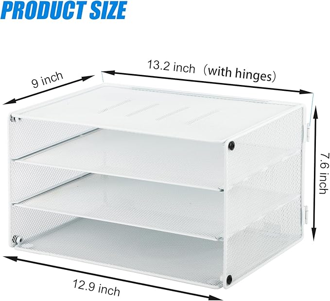 EASEPRES 3 Tier Desk Paper Organizer, White