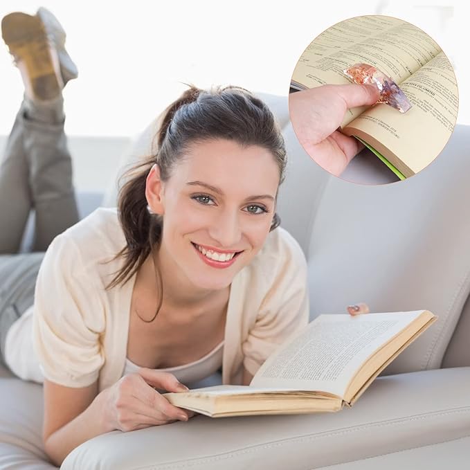 Prasacco 2 Pieces Book Page Holder, Dried Flower Resin Book Holders for Reading Thumb Ring Page Holder Flower Bookmark Reading Accessories for Readers Book Lovers Bookworm Bookmarks (2PCS Style 1)