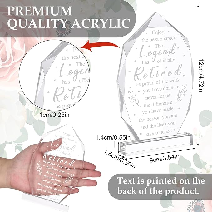 Chunful Happy Retirement Gifts for Men Women Never Understand the Difference You Made Keepsake and Paperweight Retirement Plaque Inspirational Gifts for Retired Teacher Nurse(Vintage Style)