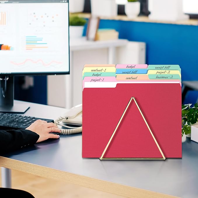 SUNEE File Folders Letter Size Blue, 100 Pack Manilla Folders 8.5 x 11 1/3-Cut Tabs, Colored File Folders Office Home School for Documents Files Paper