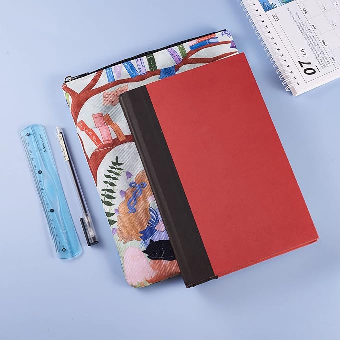 Book Sleeve for Book Lovers, Bookish Book Protector, Book Covers for Paperbacks, Washable Fabric, Book Sleeves with Zipper, Medium 11 Inch X 8.7 Inch