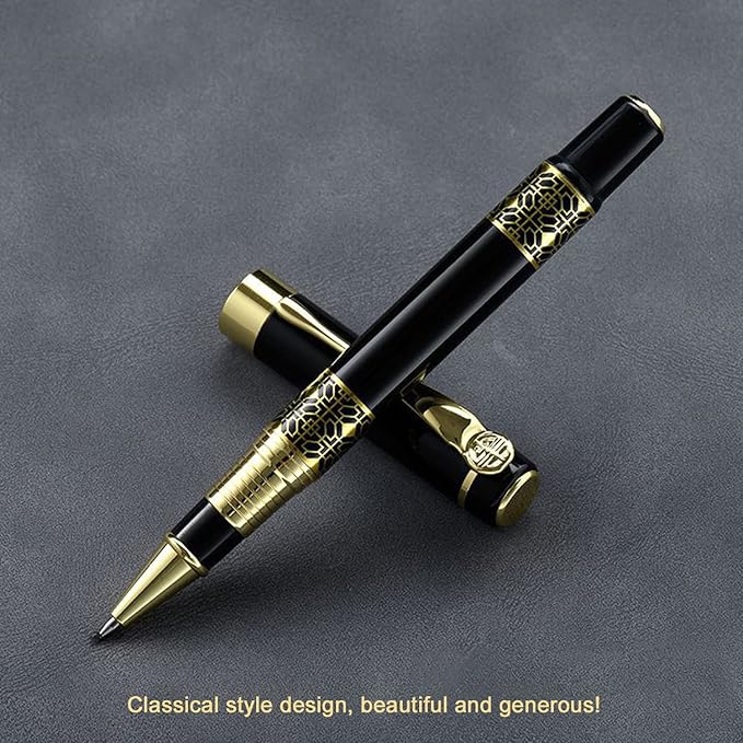 YIVONKA Ballpoint Pen Black Refill,Classical retro style Luxury Pen,Best Ball Pen Gift Set for Men & Women Professional Executive,Office,Nice Pens Classy Gift Box (2 Pack Black)