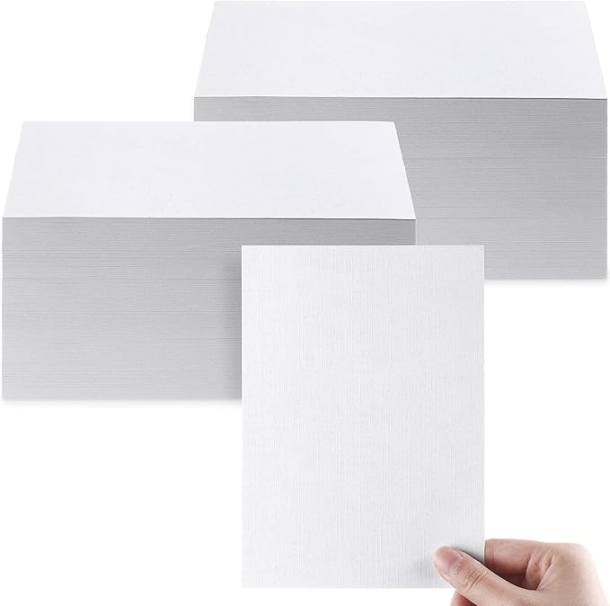 Geosar 200 Sheet Linen Cardstock 5 x 7 Invitation Cardstock Heavy Weight Printer Paper 92lb 250GSM Index Cards for Printer Cover Postcards Blank Flash Note Greeting
