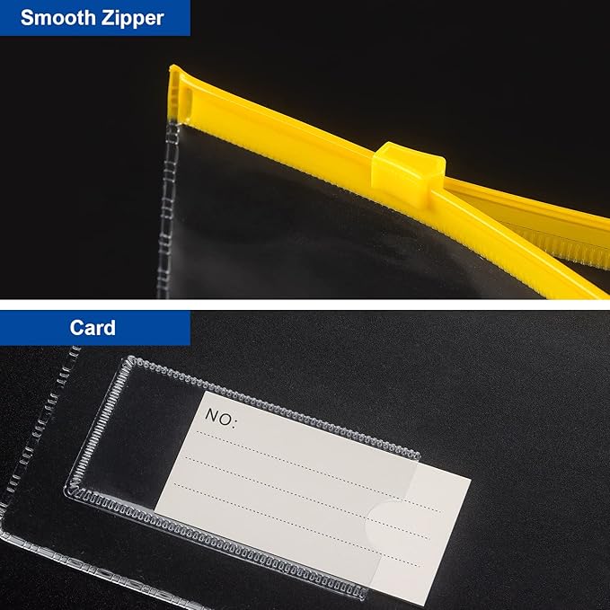 Tamaki 10 Pack Zipper Plastic Envelopes, Small Plastic Envelopes, A6 Size for Pencil Case Bulk, Bill Bag, 10 Color (9x4.7 Inch)