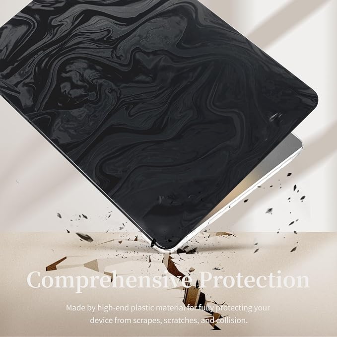 Velvet Black Ripple Design for MacBook Pro 16 inch Case 2023 2021 Model A2991 A2780 A2485 M3 M2 M1 Pro/Max Chip