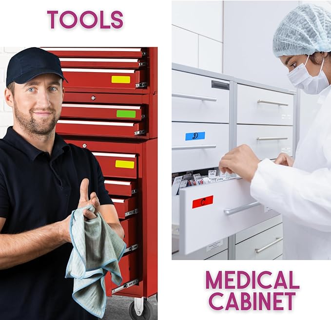 Availey 40 Pieces (4 x 1.8") - Full Colored Magnetic Dry Erase Labels - Reusable Strips for Classroom Home Office Garage Refrigerator Blank Writable Erasable Cards Name Tags Students Locker Shelf