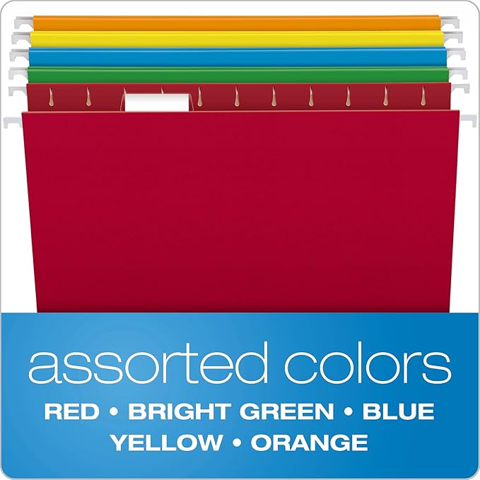 Pendaflex Hanging File Folders and Two-Tone Color File Folders Bundle (25 + 36 Pack)