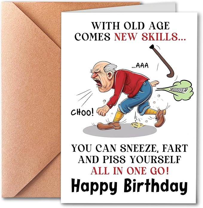 Funny Birthday Card for Men, Funny Birthday Card for Friends Grandpa Brother Husband Dad, Happy Birthday Card for Men Seniors, Funny Getting Older Birthday Card for Men, Old Age Bday Greeting Card