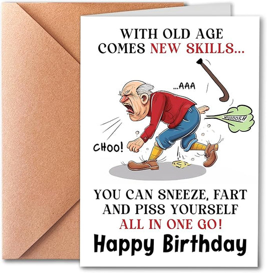 Funny Birthday Card for Men, Funny Birthday Card for Friends Grandpa Brother Husband Dad, Happy Birthday Card for Men Seniors, Funny Getting Older Birthday Card for Men, Old Age Bday Greeting Card