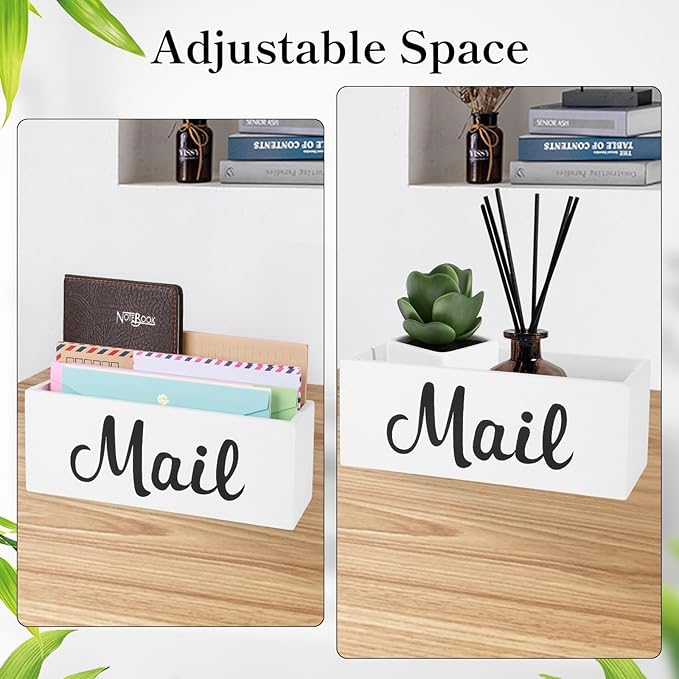 Mail Organizer Countertop, Mail Organizer Wall Mounted With Key Holder, Mail Holder For Wall, Mail Sorter Organizer, Letter Organizer, Mail Basket, Mail Tray, Letter Holder For Desk (White)