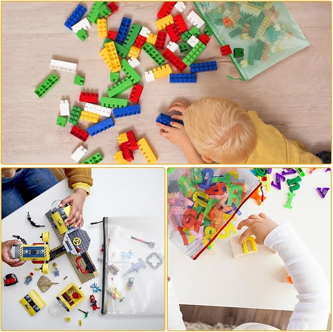 36pcs Large A4 Mesh Zipper Pouch File Bags YOPCDJ Reusable Zippered Pouches for Organizing Classroom, Board Game Storage, Puzzle Bags