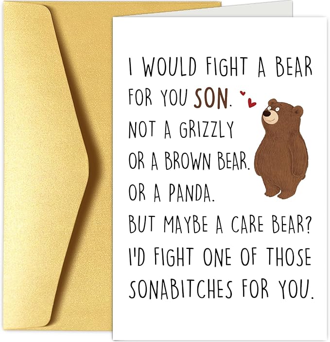 Chenive Funny Son Card - Hilarious Birthday Card for Adult Son