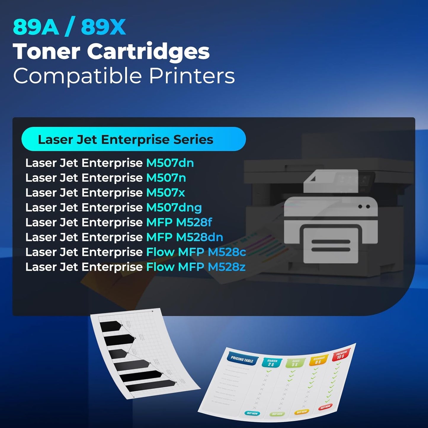 89A Black Toner Cartridges Compatible for HP 89A CF289A 89X CF289X Toner Work for Laser Jet Enterprise M507dn, M507n, M507x, M507dng, MFP M528f, M528dn, M528c, M528z, M507 M528 Series, 2 Pack