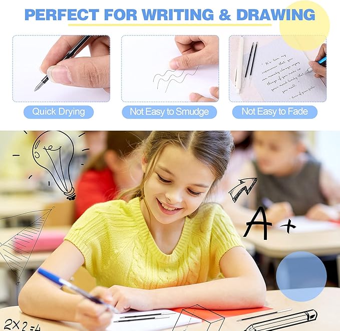 Zonon 30 Pieces Pen Refills Ink Ballpoint Pen Refill 3.9 Inch Replacement Ink Refill Bulk for Retractable Pens Office School Supplies, Medium Point(Black)