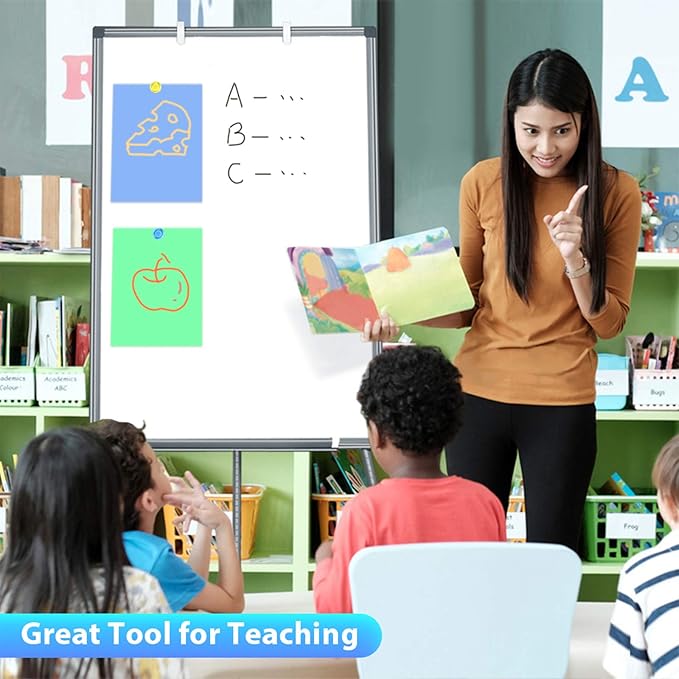 Easel Whiteboard - Magnetic Portable Dry Erase 36 x 24 Tripod Height Adjustable, 3' x 2' Flipchart Easel Stand White Board for Office (36x24 Gray)